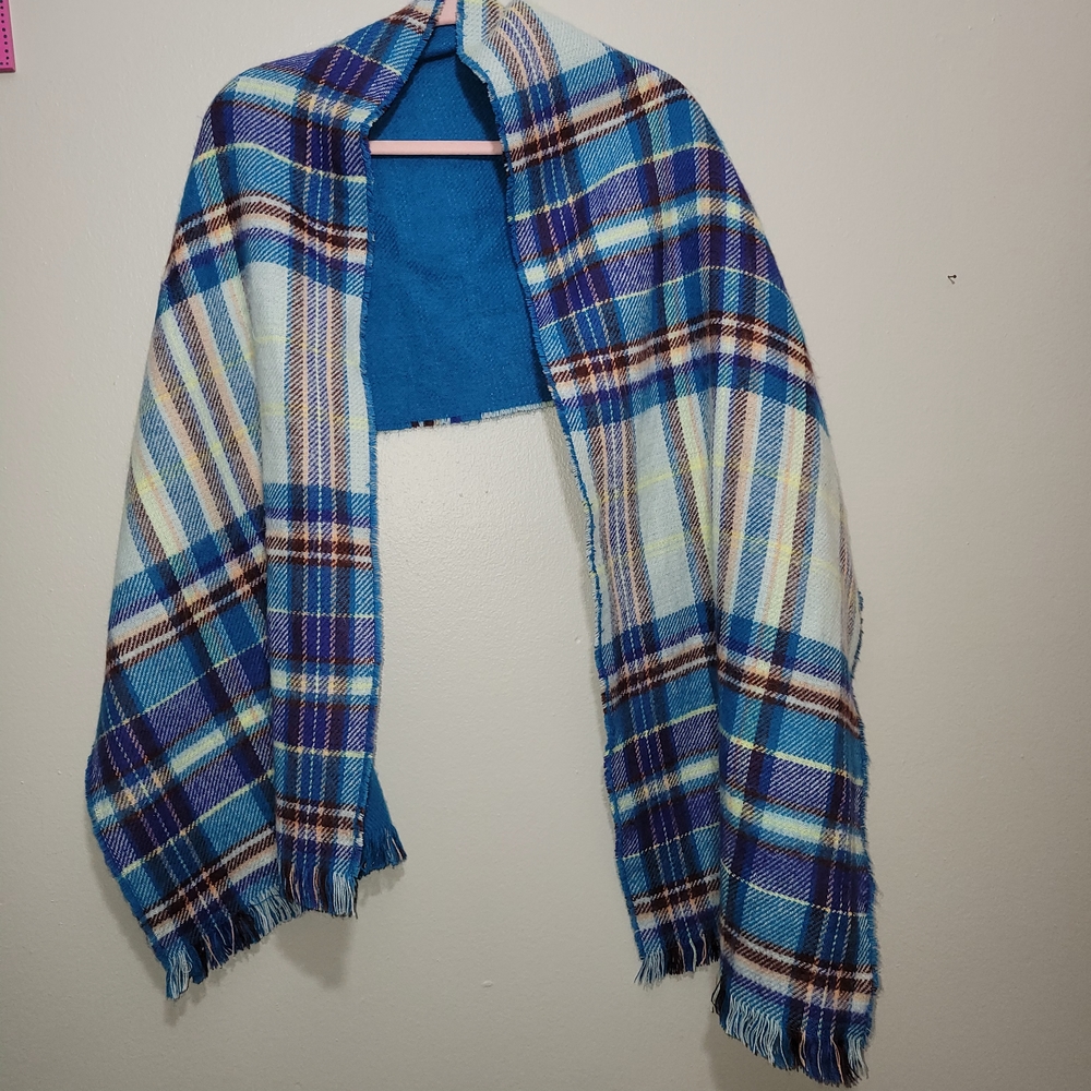 Echo Blue Plaid Scarf